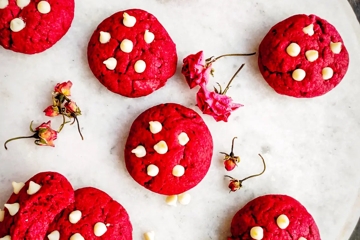 Red Velvet white chocolate chip Cookies