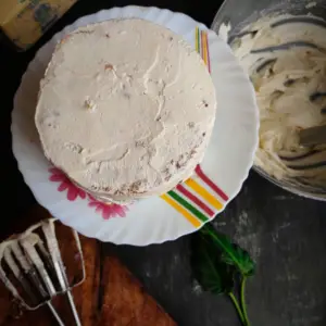 Chocolate truffle cake with buttercream frosting