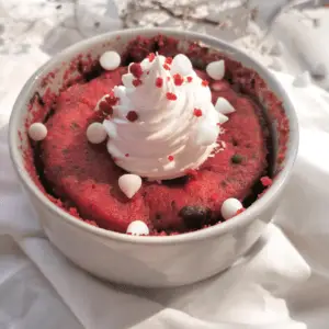 Eggless red velvet mug cake recipe