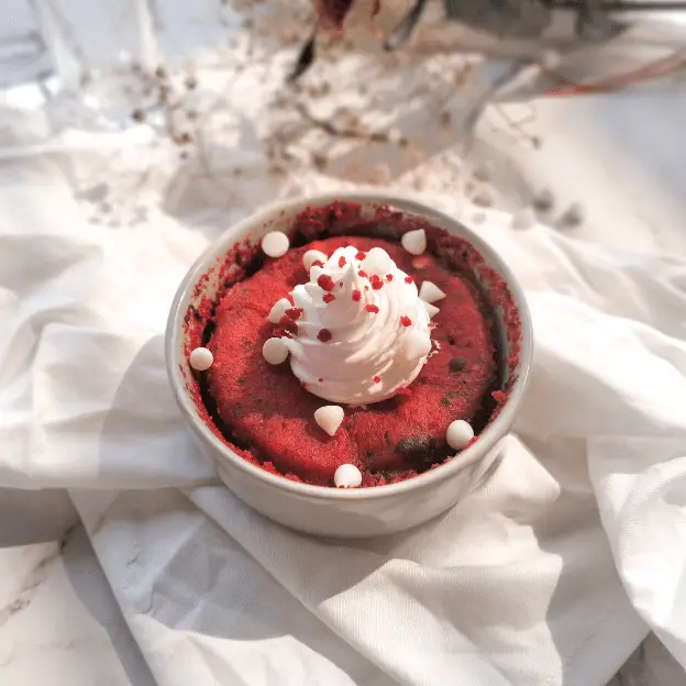 Eggless red velvet mug cake recipe