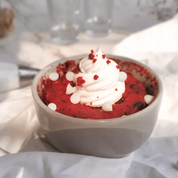Eggless red velvet mug cake recipe
