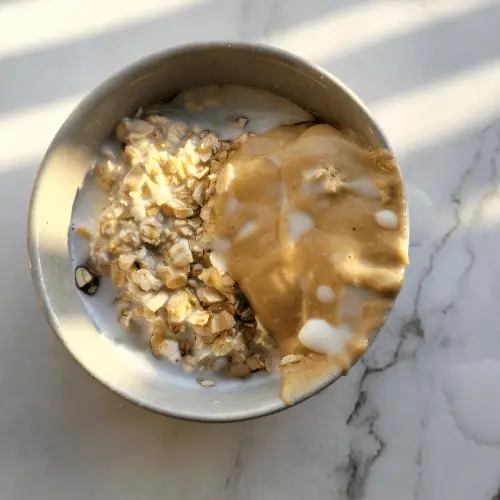 Peanut butter overnight oats without chia seeds