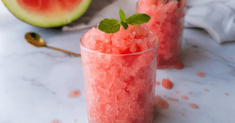 Refreshing Watermelon Granita recipe- 3 ingredients!