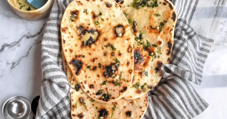 3 ingredient naan bread with yogurt (no yeast)