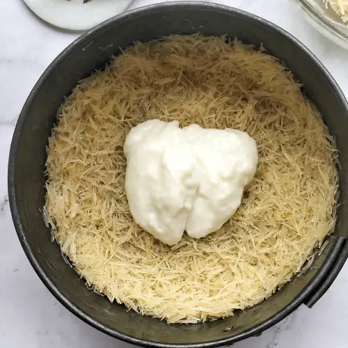 Kunafa with cream recipe