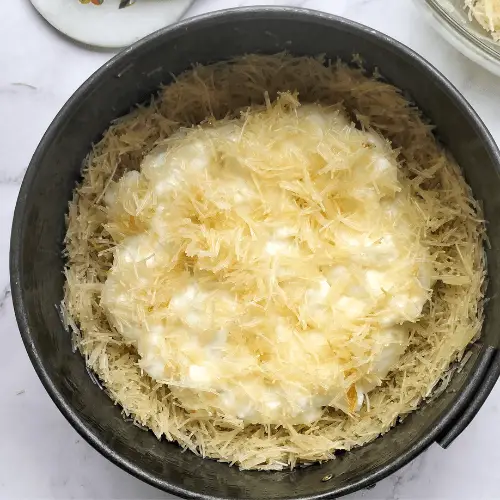 Kunafa with cream recipe