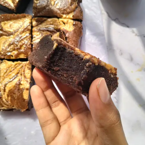 Fudge brownies with peanut butter