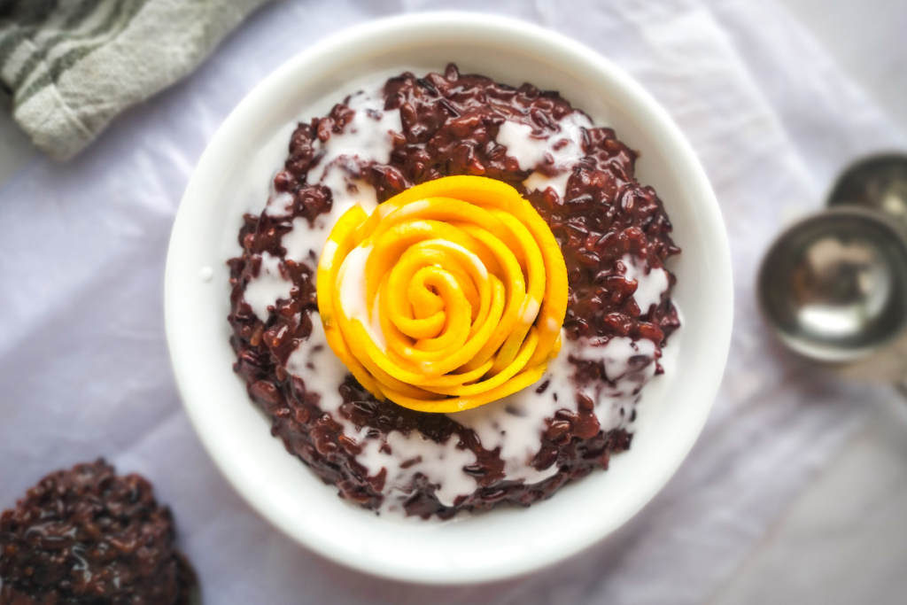 Black rice pudding with coconut milk - Alisha's Dessert Safari