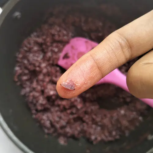 Black rice pudding with coconut milk