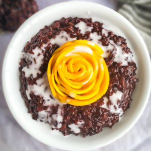 Black rice pudding with coconut milk