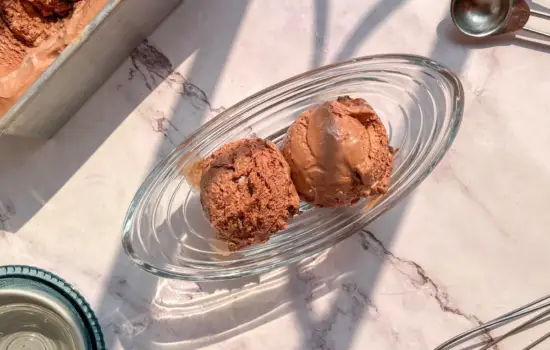 No churn chocolate ice cream with cocoa powder